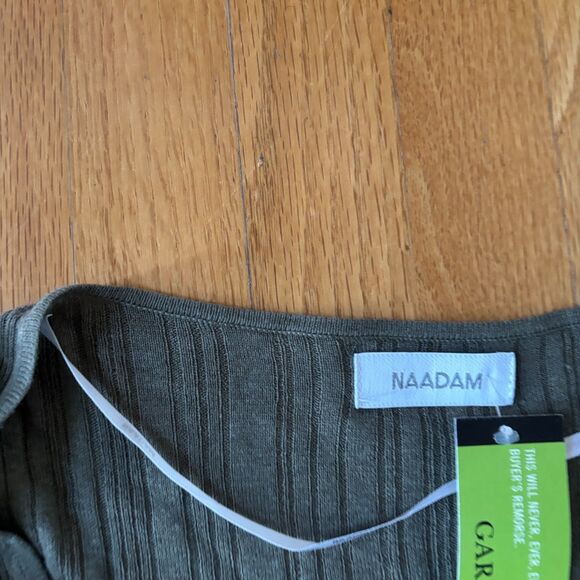 Naadam Cardigan Dress Womens Size XS Green Ribbed NEW NWT - Picture 5 of 9
